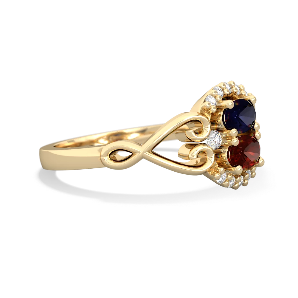 Sapphire Love Nest 14K Yellow Gold ring R5860