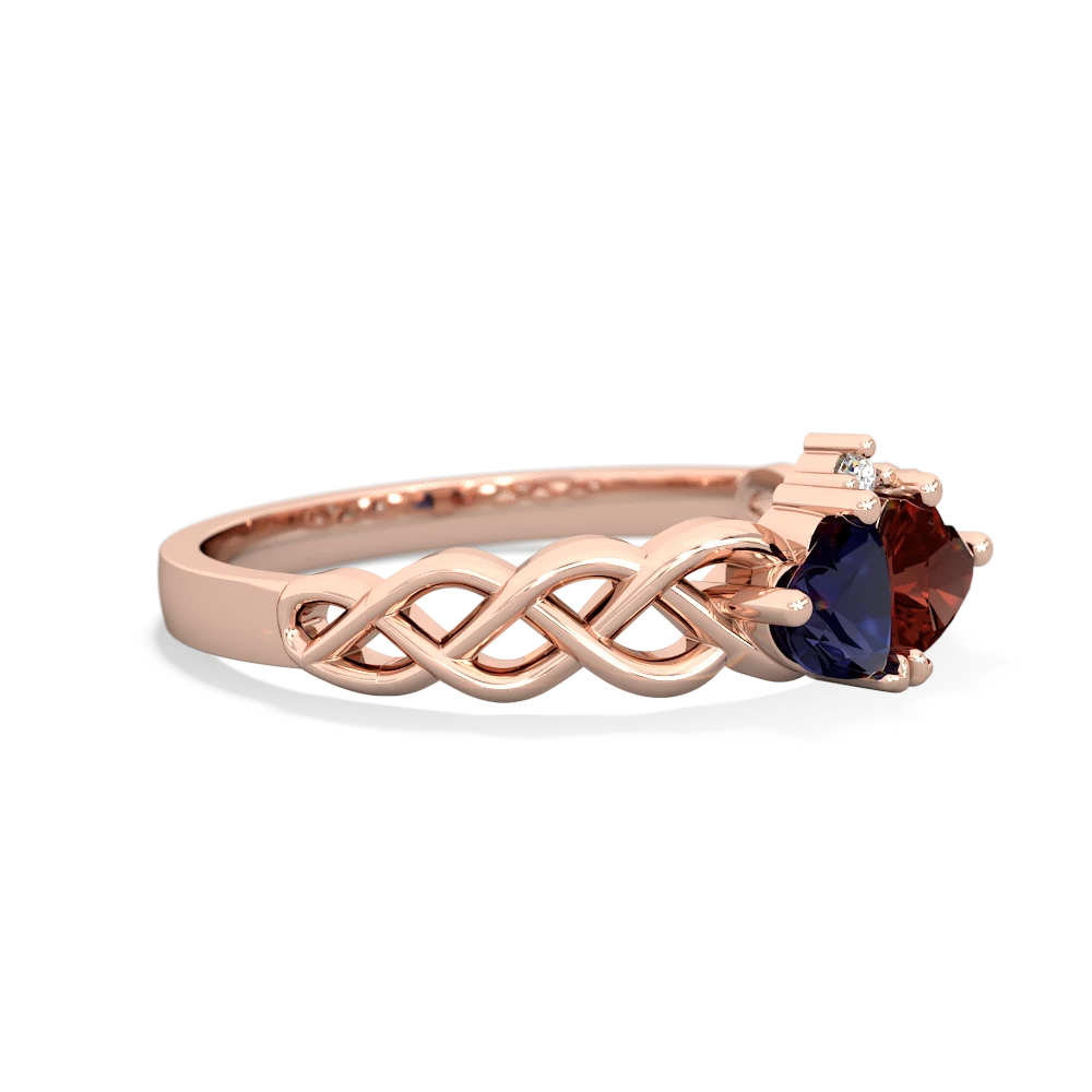 Sapphire Heart To Heart Braid 14K Rose Gold ring R5870