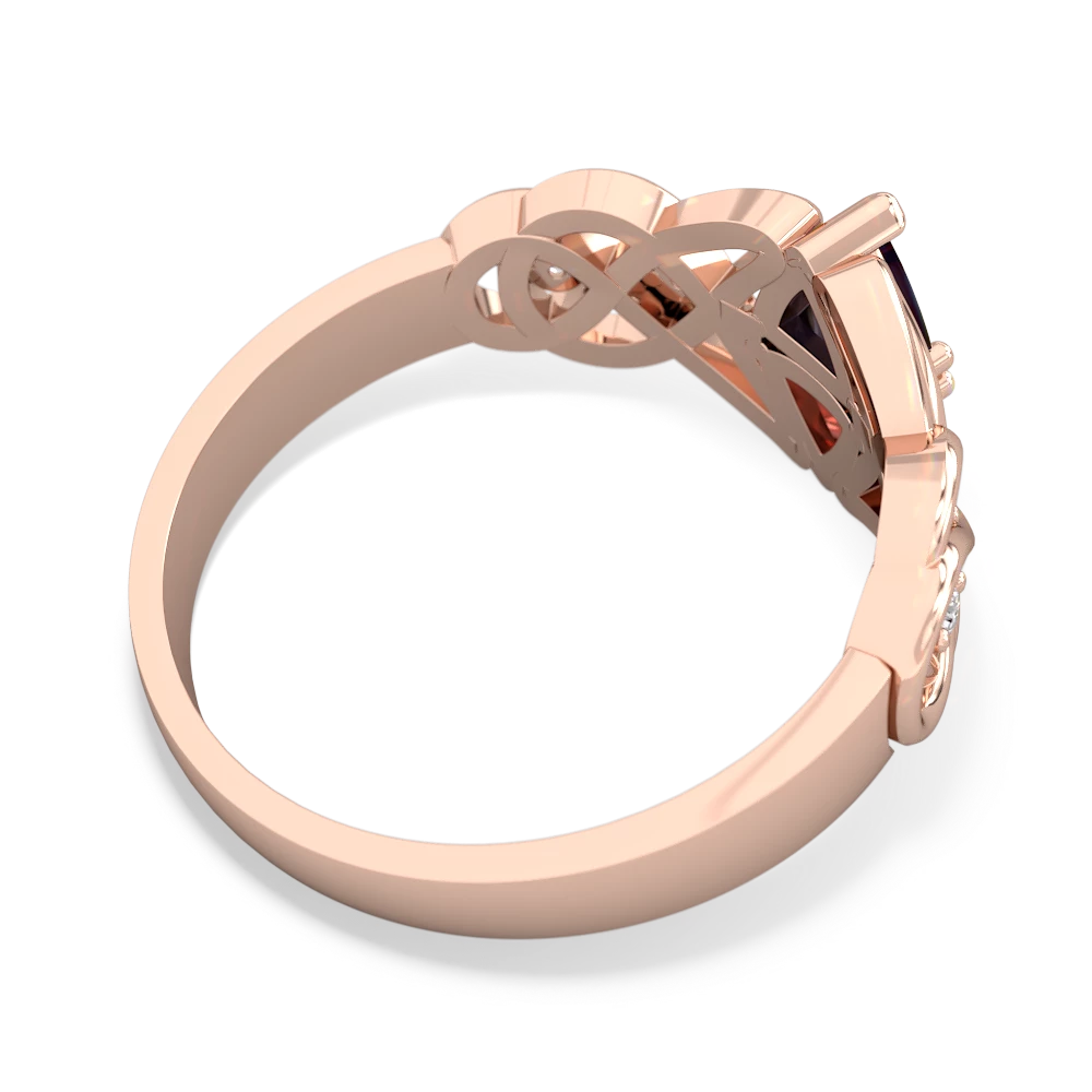 Sapphire Keepsake Celtic Knot 14K Rose Gold ring R5300