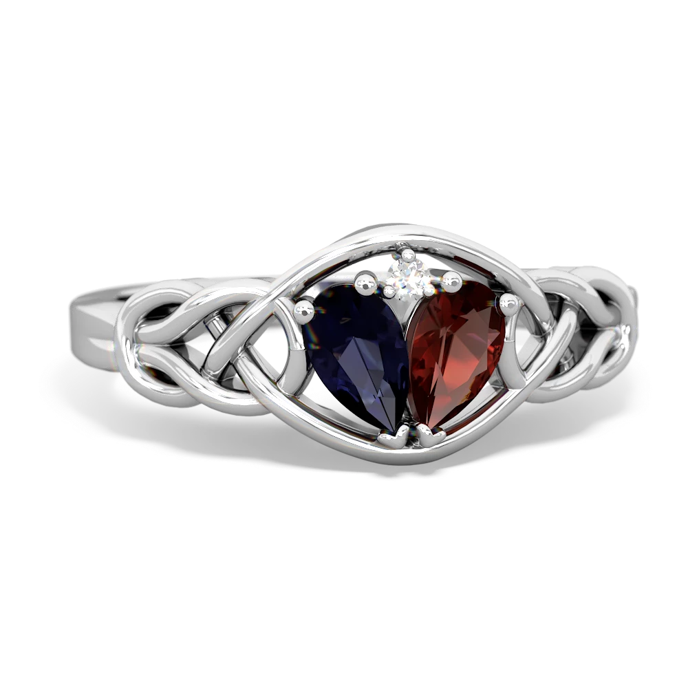 Sapphire Celtic Love Knot 14K White Gold ring R5420