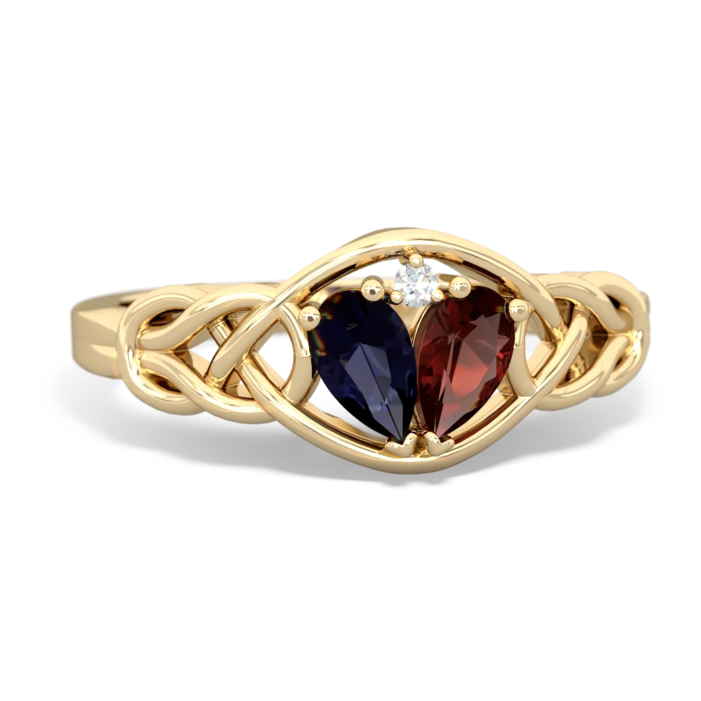 Sapphire Celtic Love Knot 14K Yellow Gold ring R5420