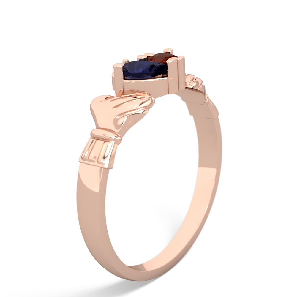 Sapphire 'Our Heart' Claddagh 14K Rose Gold ring R2388