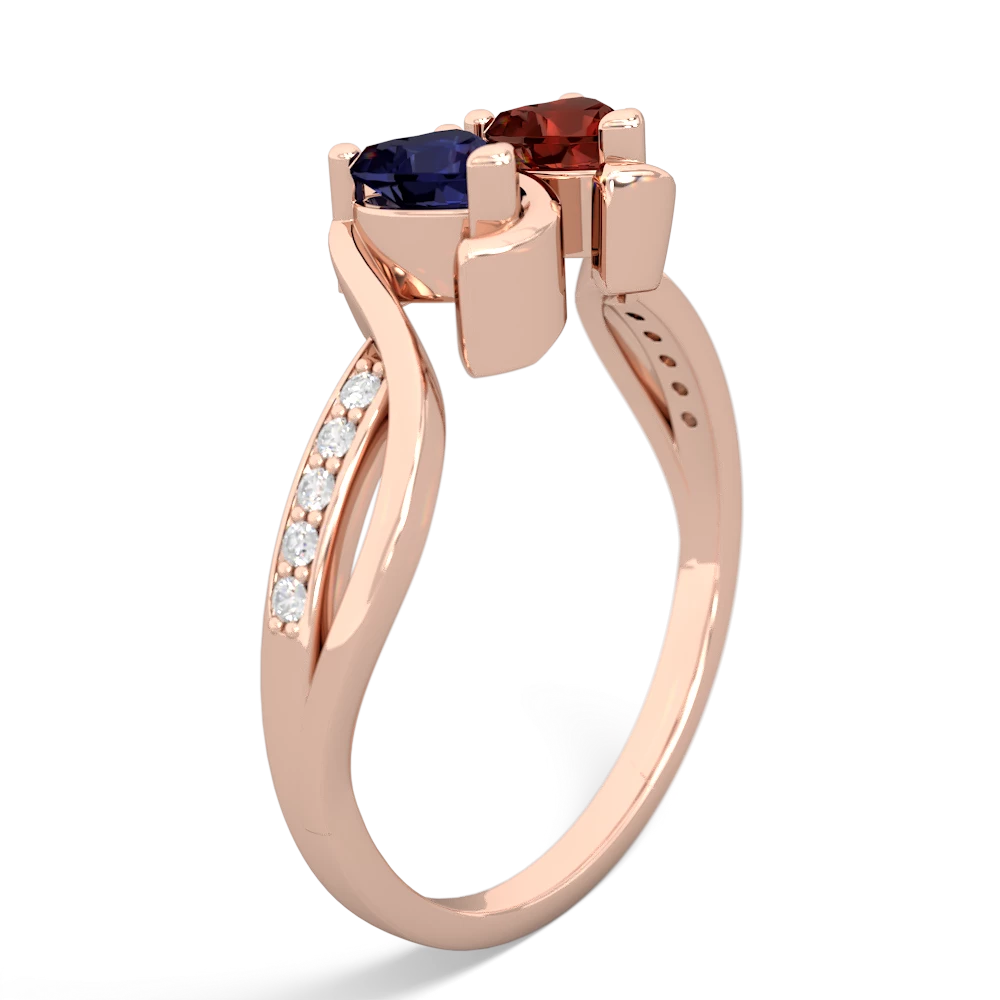 Sapphire Side By Side 14K Rose Gold ring R3090