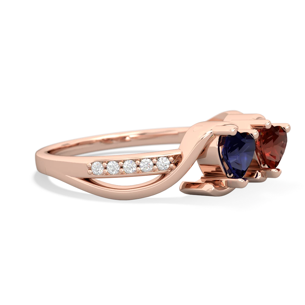 Sapphire Side By Side 14K Rose Gold ring R3090