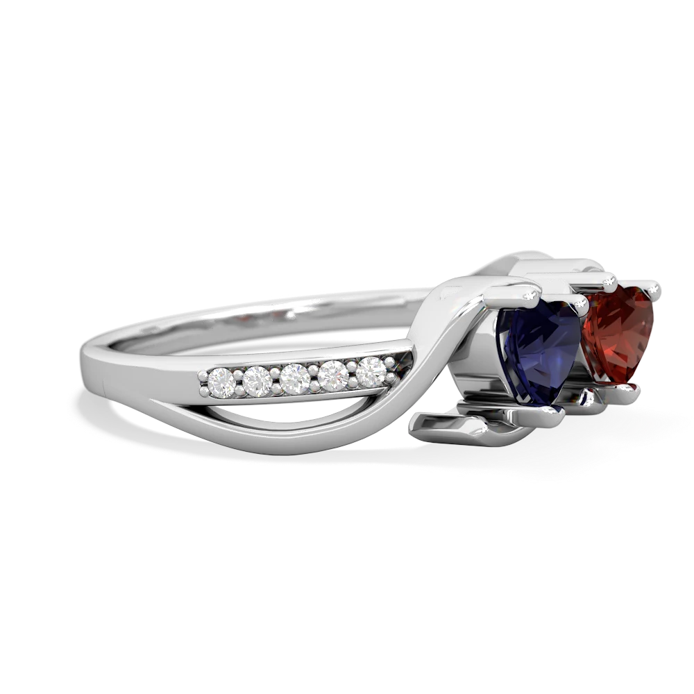 Sapphire Side By Side 14K White Gold ring R3090