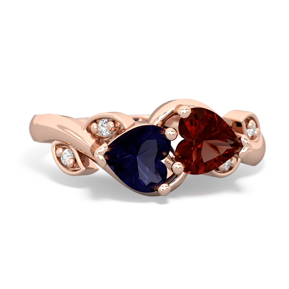 Sapphire Floral Elegance 14K Rose Gold ring R5790