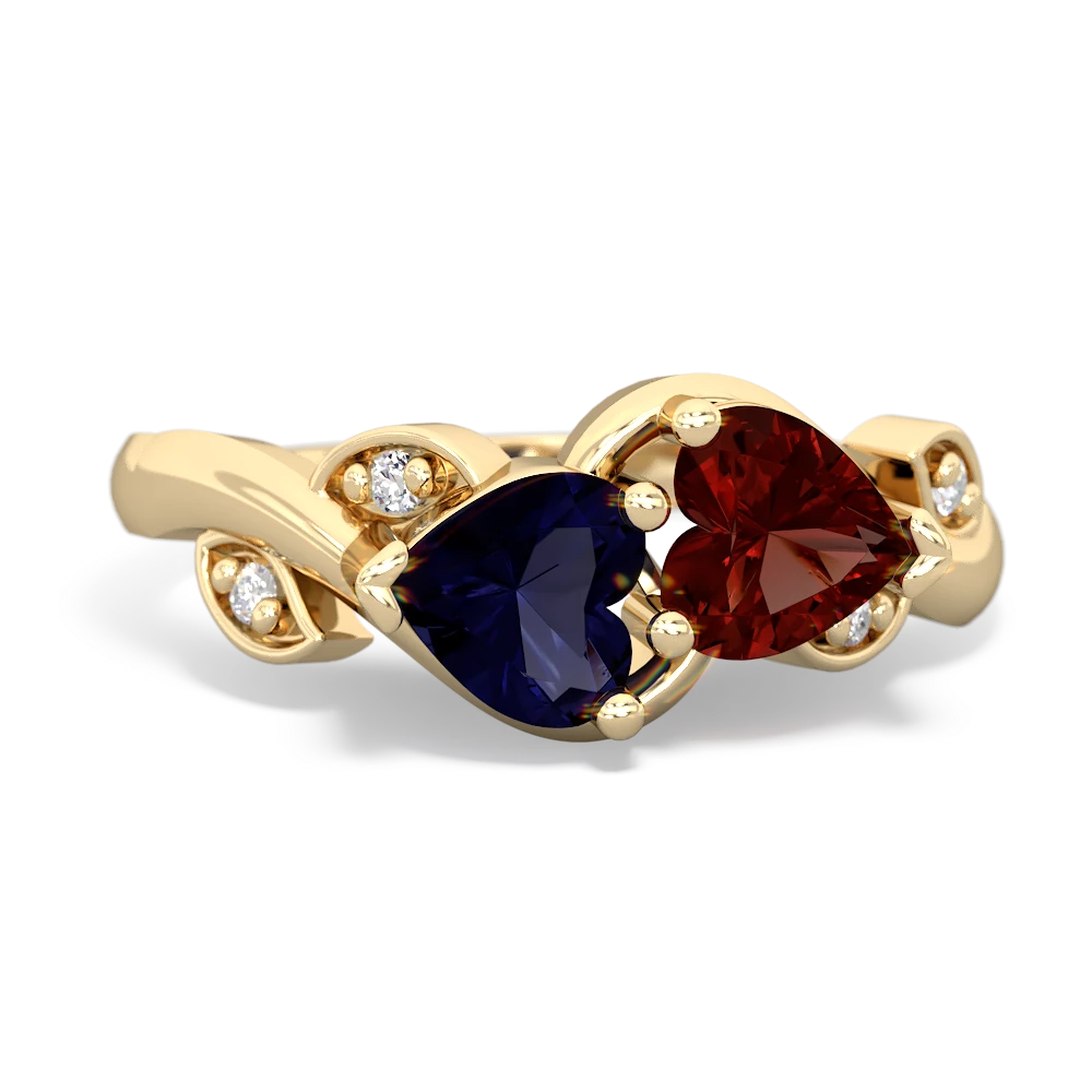 Sapphire Floral Elegance 14K Yellow Gold ring R5790