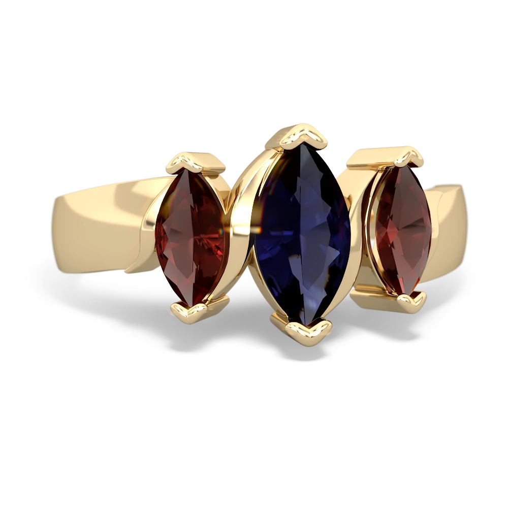 Sapphire Three Peeks 14K Yellow Gold ring R2433