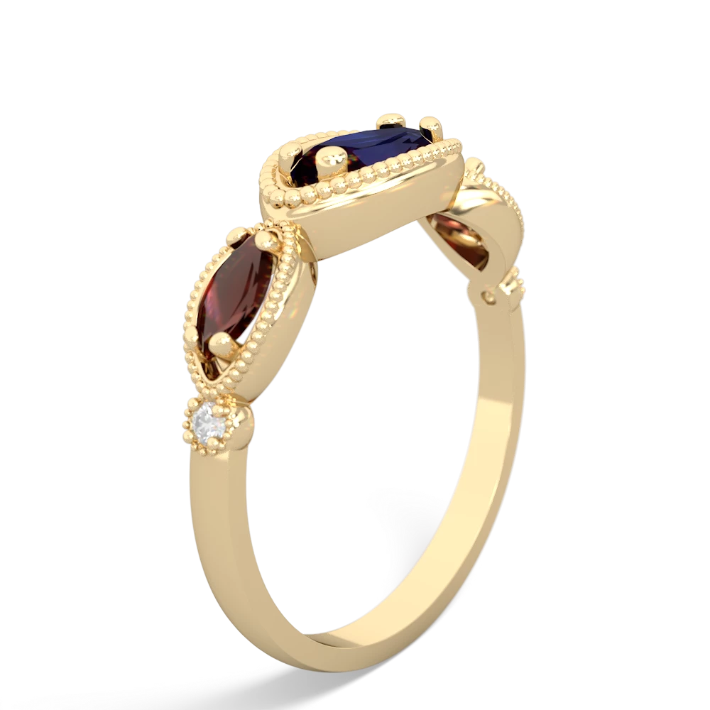 Sapphire Milgrain Marquise 14K Yellow Gold ring R5700