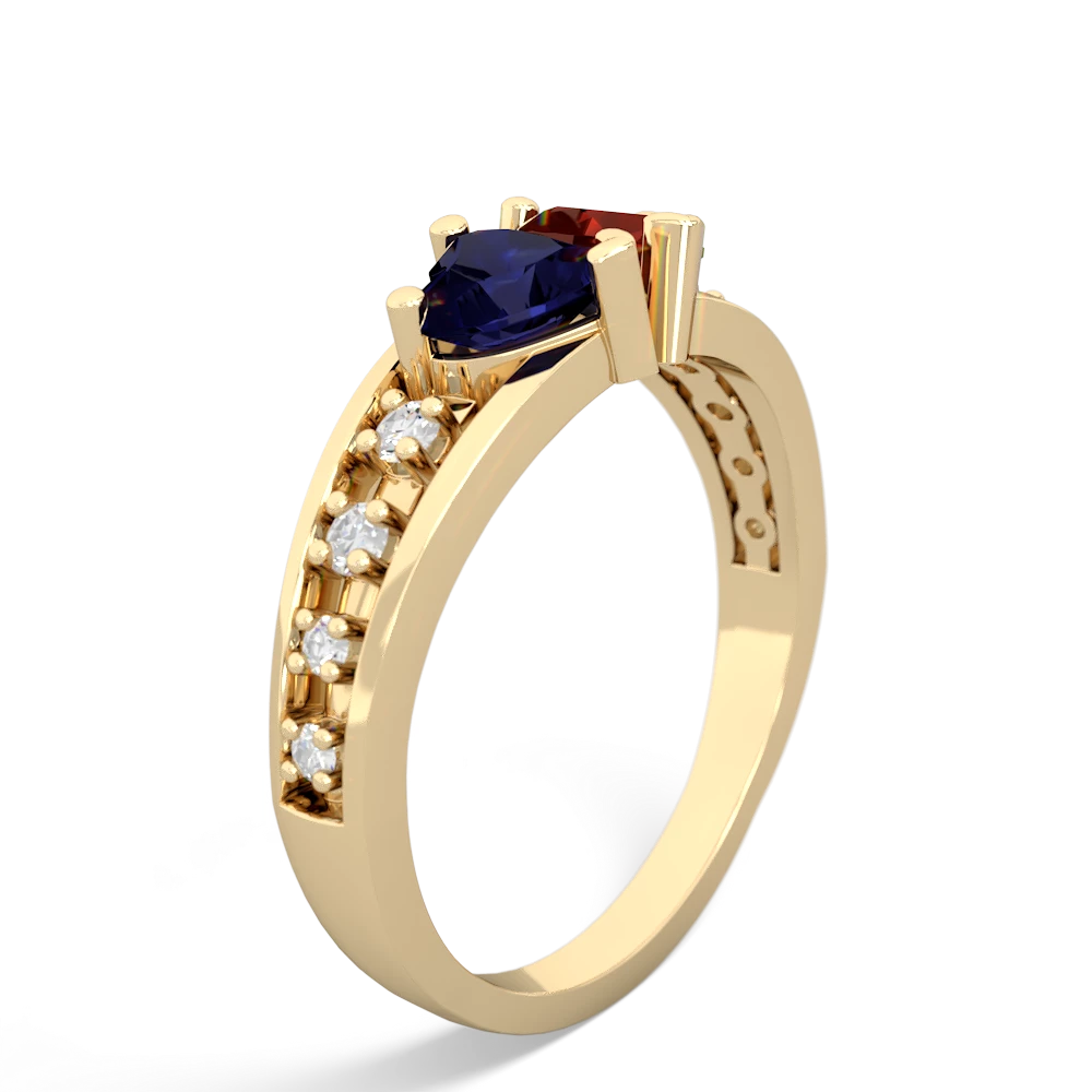 Sapphire Heart To Heart 14K Yellow Gold ring R3342