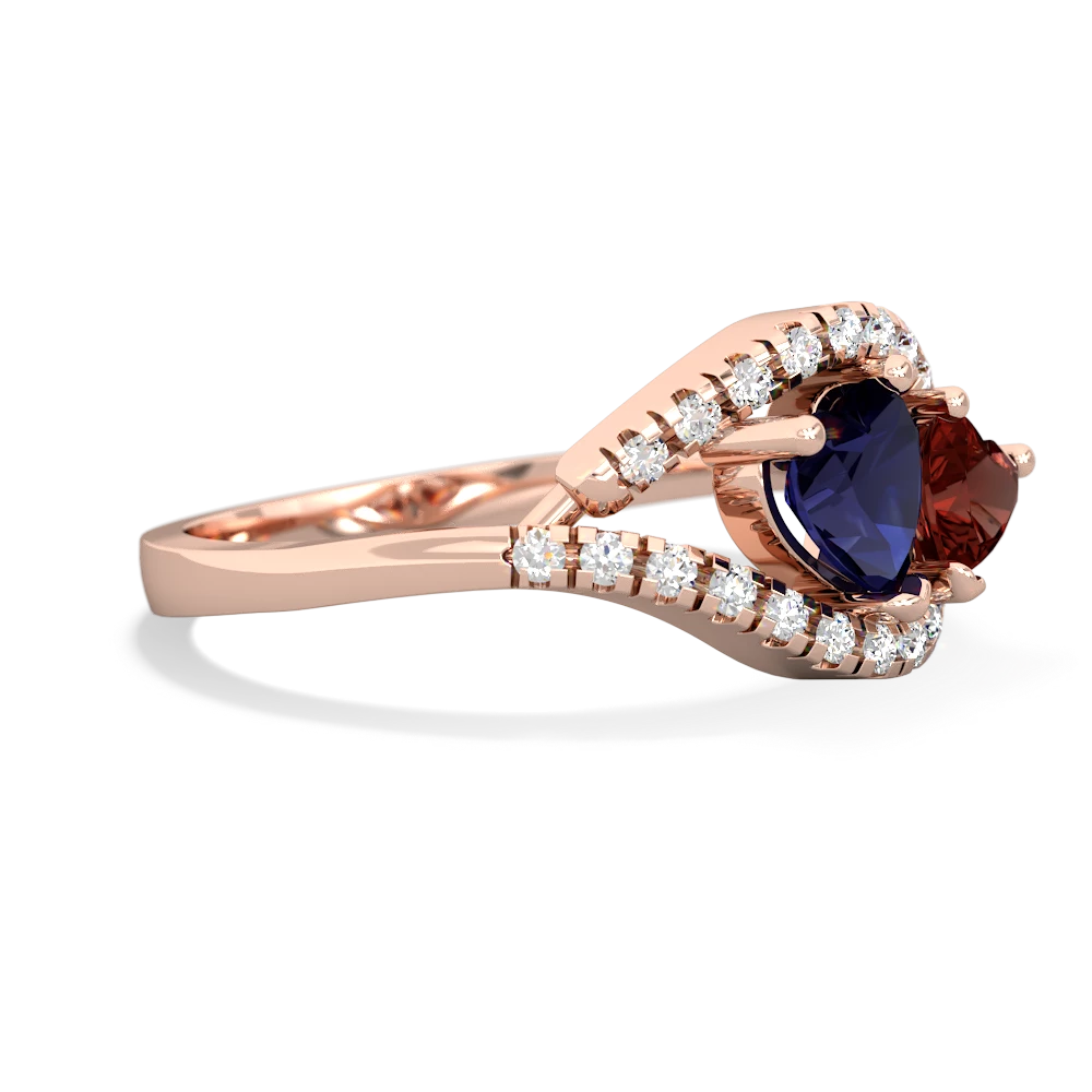 Sapphire Mother And Child 14K Rose Gold ring R3010