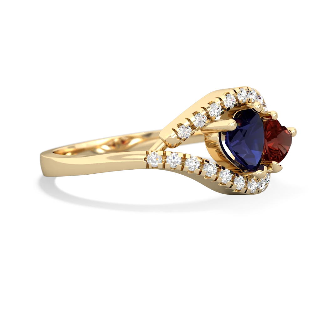 Sapphire Mother And Child 14K Yellow Gold ring R3010