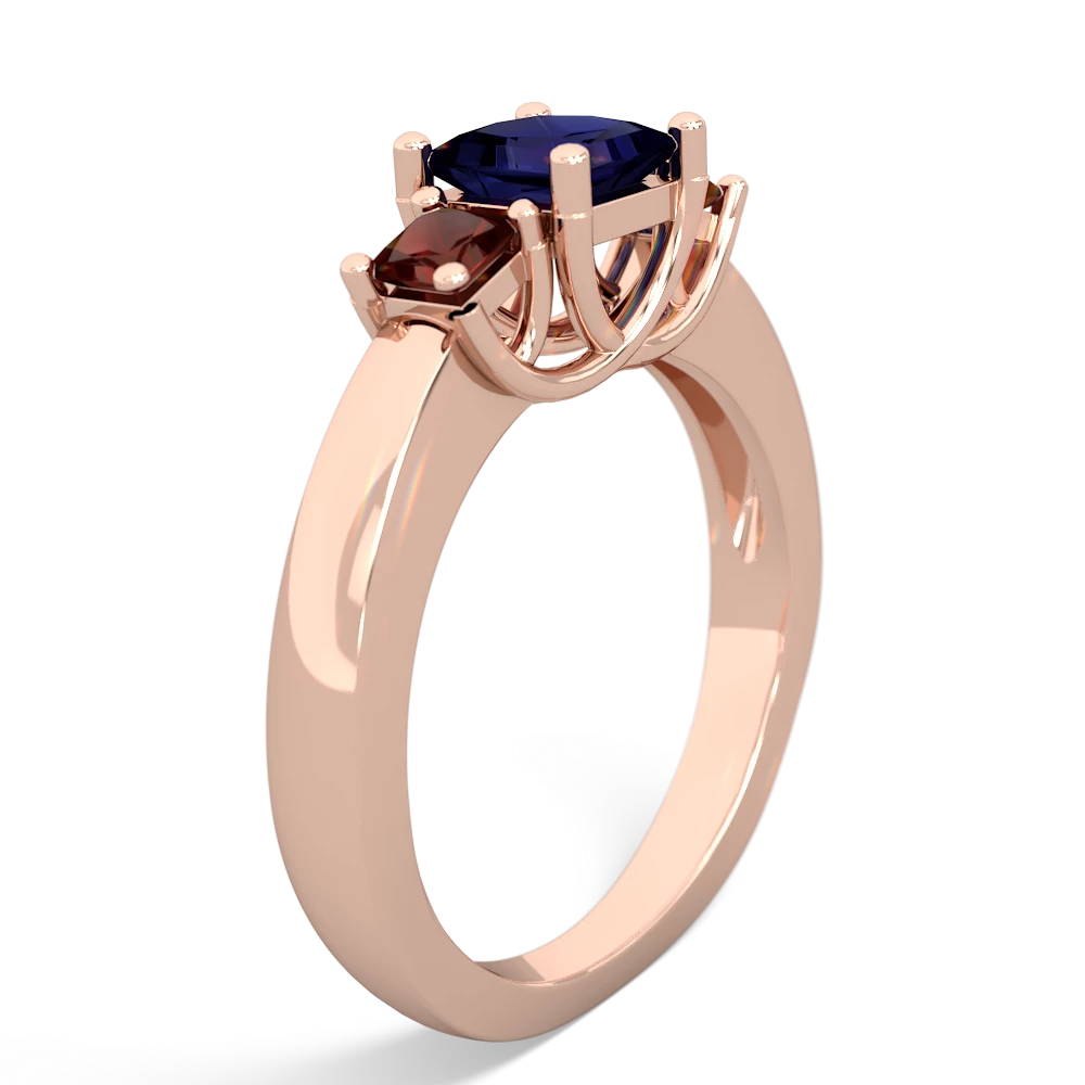 Sapphire Three Stone Trellis 14K Rose Gold ring R4015