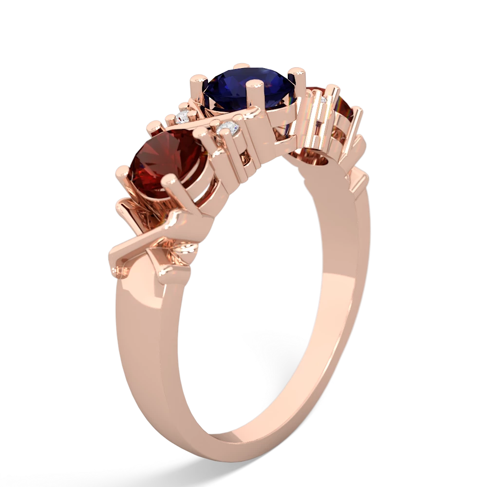 Sapphire Hugs And Kisses 14K Rose Gold ring R5016