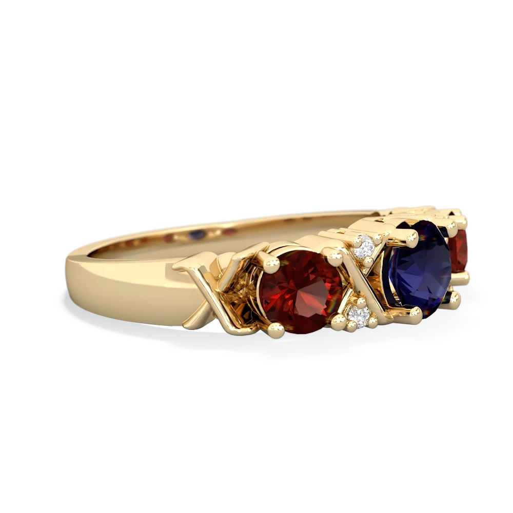 Sapphire Hugs And Kisses 14K Yellow Gold ring R5016