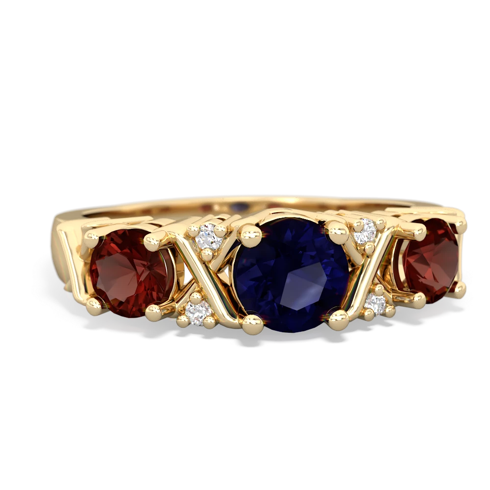 Sapphire Hugs And Kisses 14K Yellow Gold ring R5016