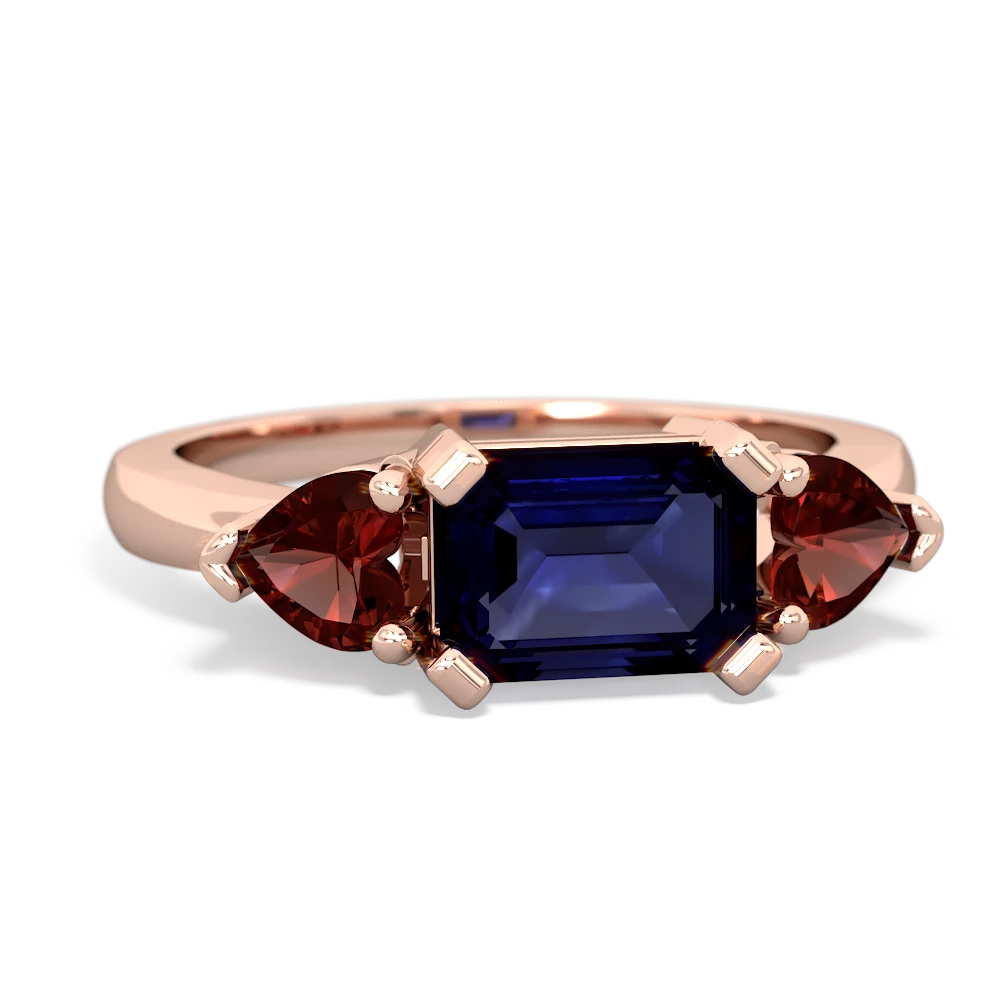 Sapphire Three Stone 14K Rose Gold ring R5235