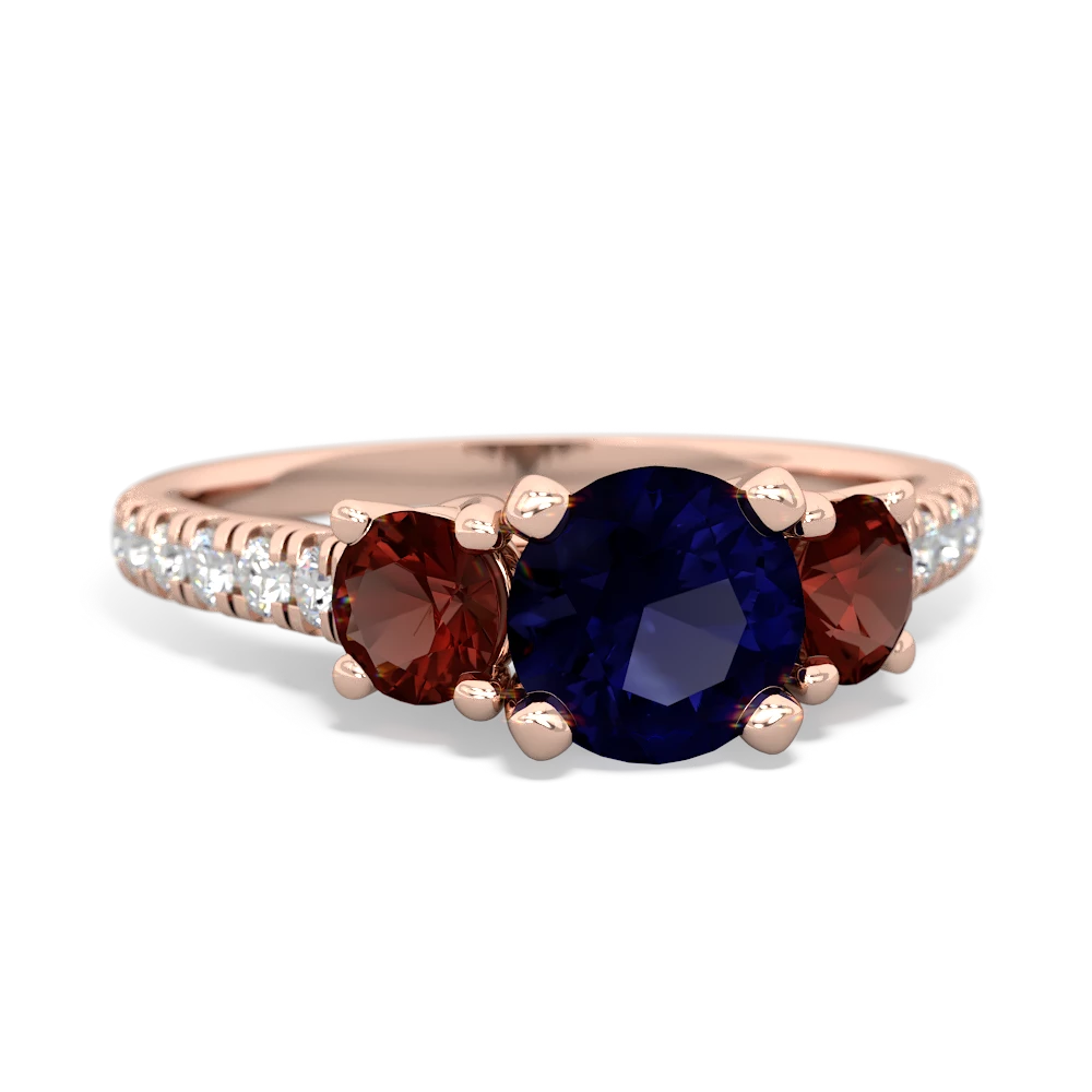 Sapphire Pave Trellis 14K Rose Gold ring R5500