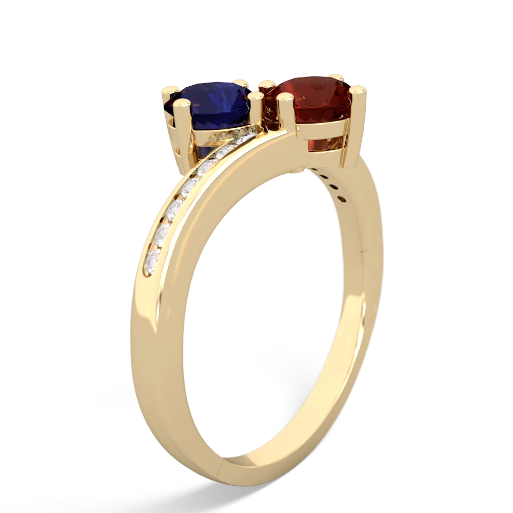 Sapphire Channel Set Two Stone 14K Yellow Gold ring R5303