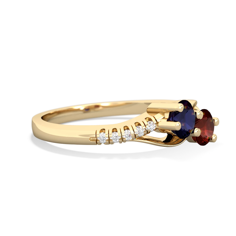 Sapphire Infinity Pave Two Stone 14K Yellow Gold ring R5285