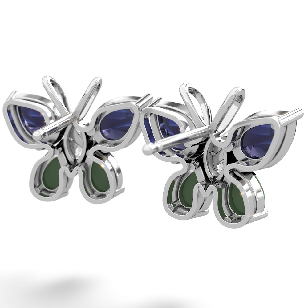 Sapphire Butterfly 14K White Gold earrings E2215