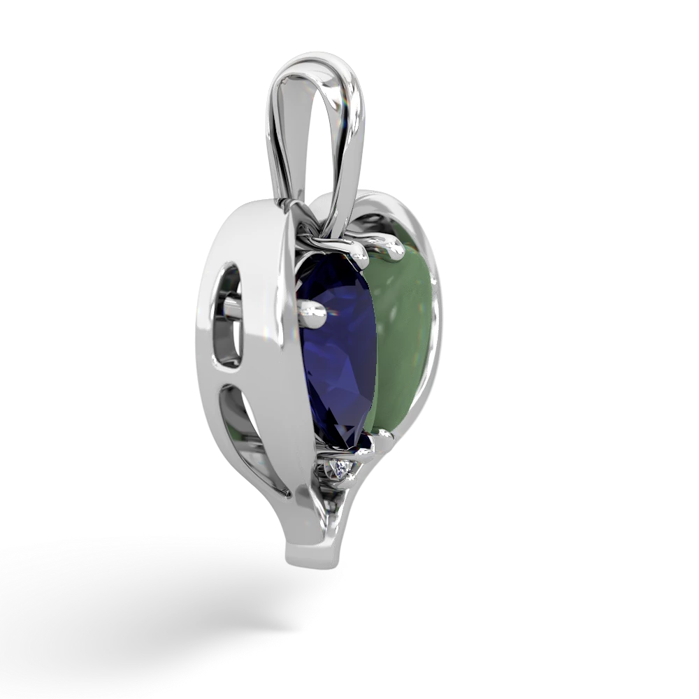 Sapphire Two Become One 14K White Gold pendant P5330