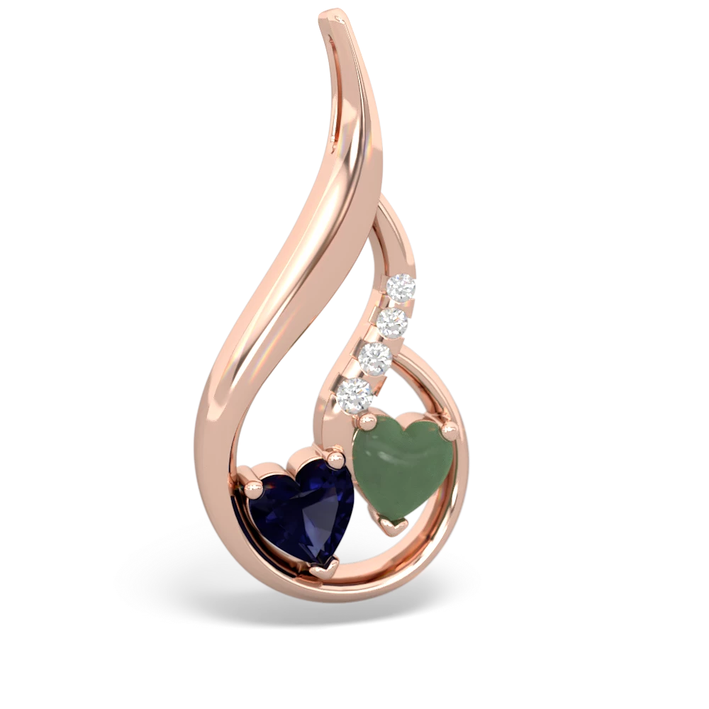 Sapphire Keepsake Curves 14K Rose Gold pendant P5450