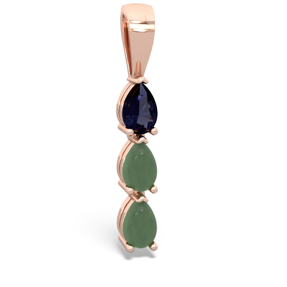 Sapphire Dew Drops 14K Rose Gold pendant P2251