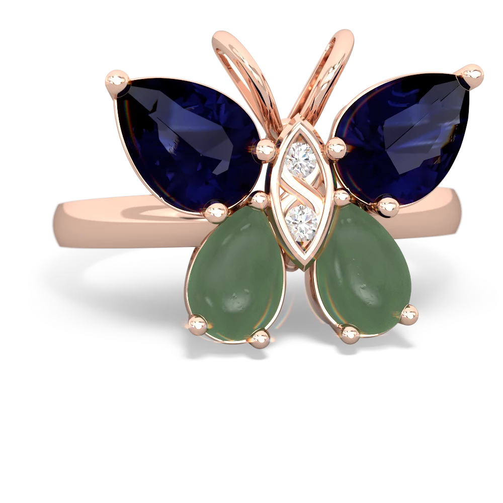 Sapphire Butterfly 14K Rose Gold ring R2215