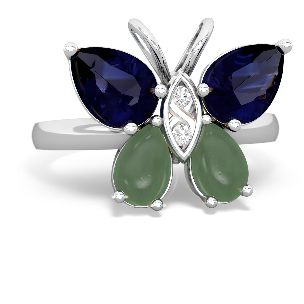 Sapphire Butterfly 14K White Gold ring R2215