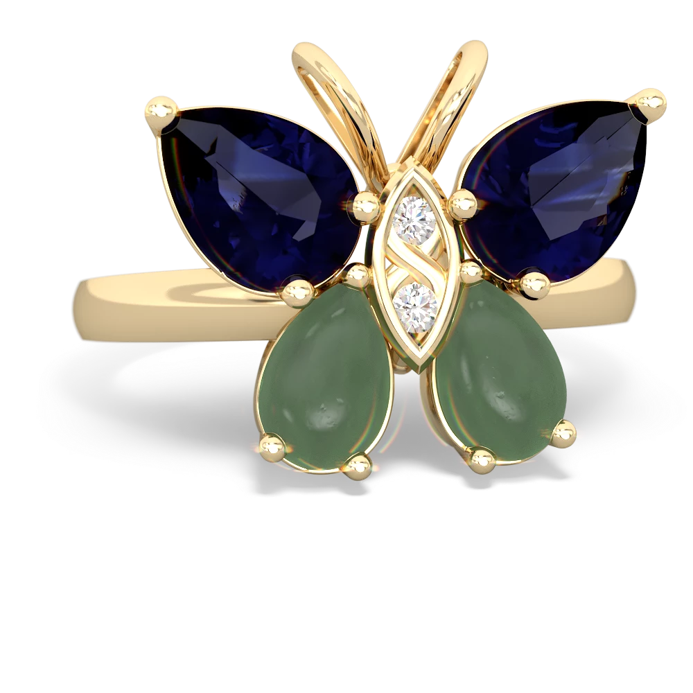 Sapphire Butterfly 14K Yellow Gold ring R2215