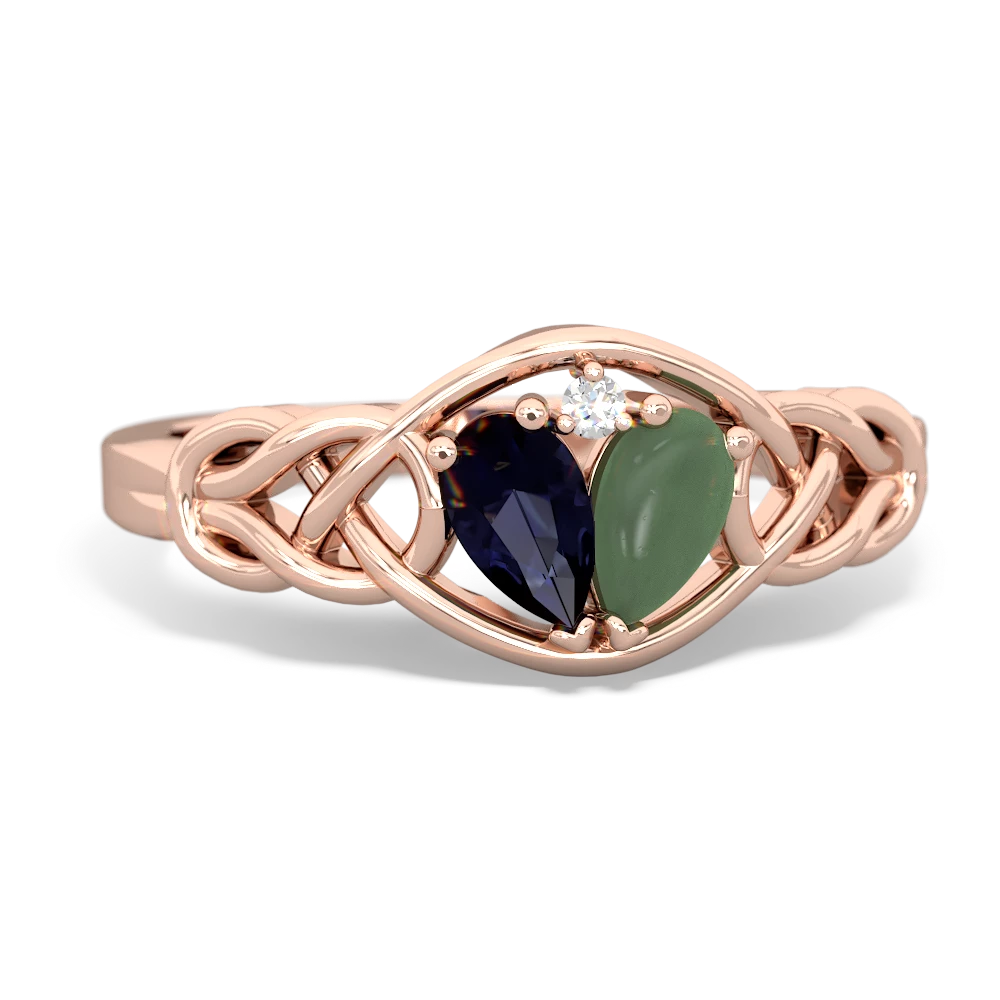 Sapphire Celtic Love Knot 14K Rose Gold ring R5420