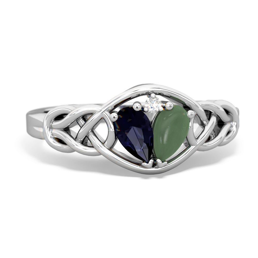 Sapphire Celtic Love Knot 14K White Gold ring R5420