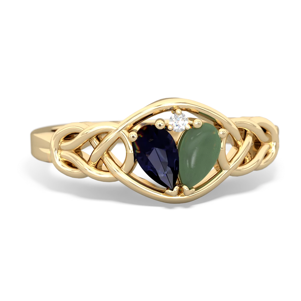 Sapphire Celtic Love Knot 14K Yellow Gold ring R5420