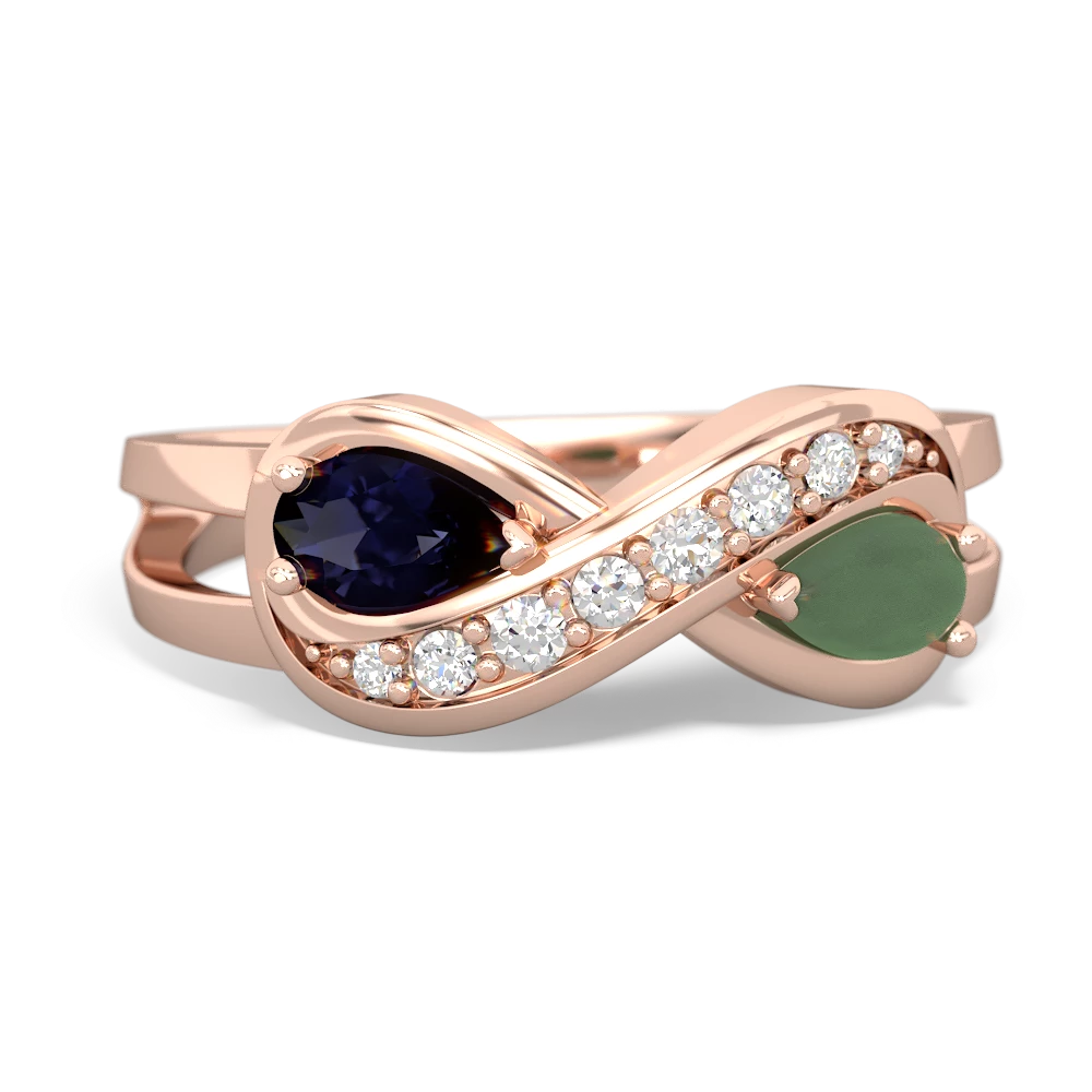 Sapphire Diamond Infinity 14K Rose Gold ring R5390