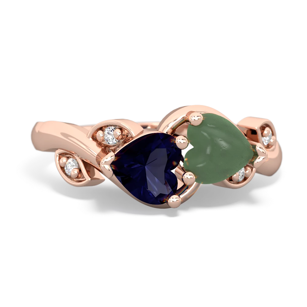 Sapphire Floral Elegance 14K Rose Gold ring R5790