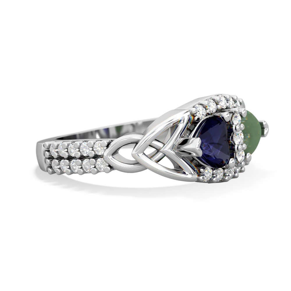 Sapphire Sparkling Celtic Knot 14K White Gold ring R2645