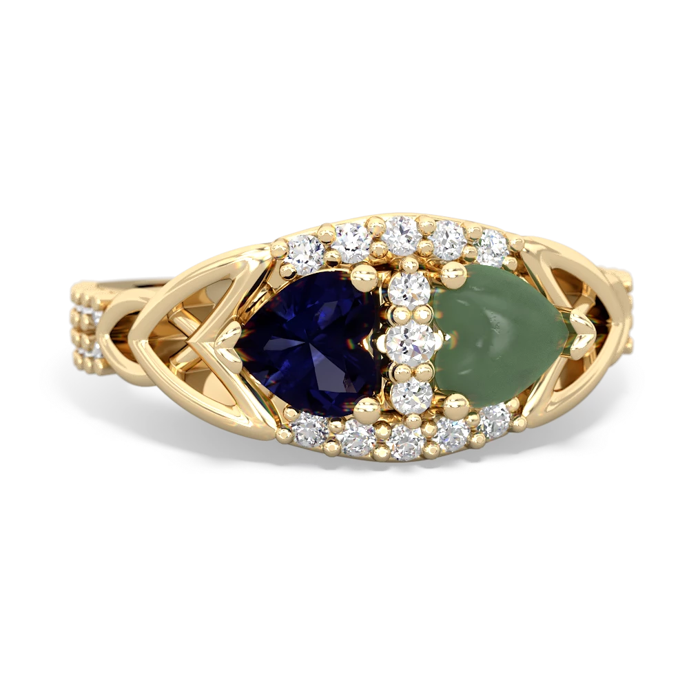 Sapphire Sparkling Celtic Knot 14K Yellow Gold ring R2645