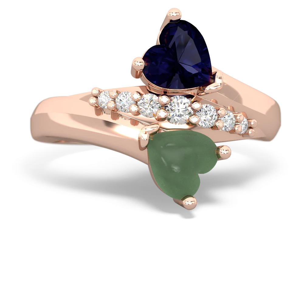 Sapphire Heart To Heart 14K Rose Gold ring R2064