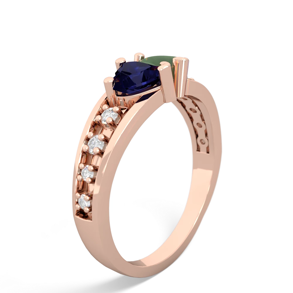 Sapphire Heart To Heart 14K Rose Gold ring R3342