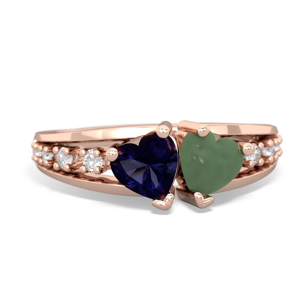 Sapphire Heart To Heart 14K Rose Gold ring R3342