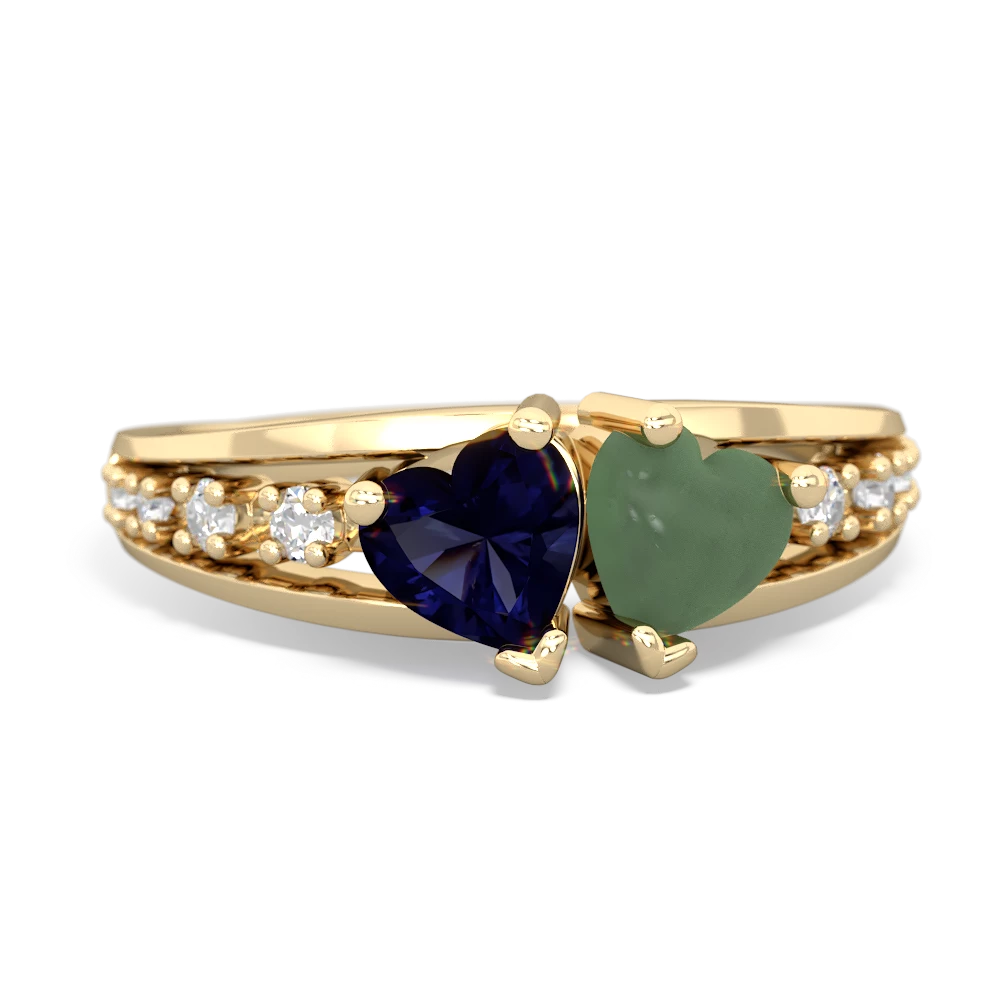 Sapphire Heart To Heart 14K Yellow Gold ring R3342