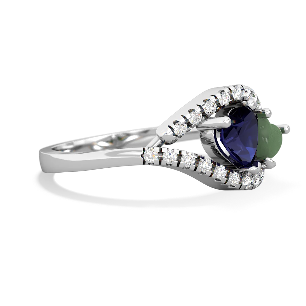 Sapphire Mother And Child 14K White Gold ring R3010