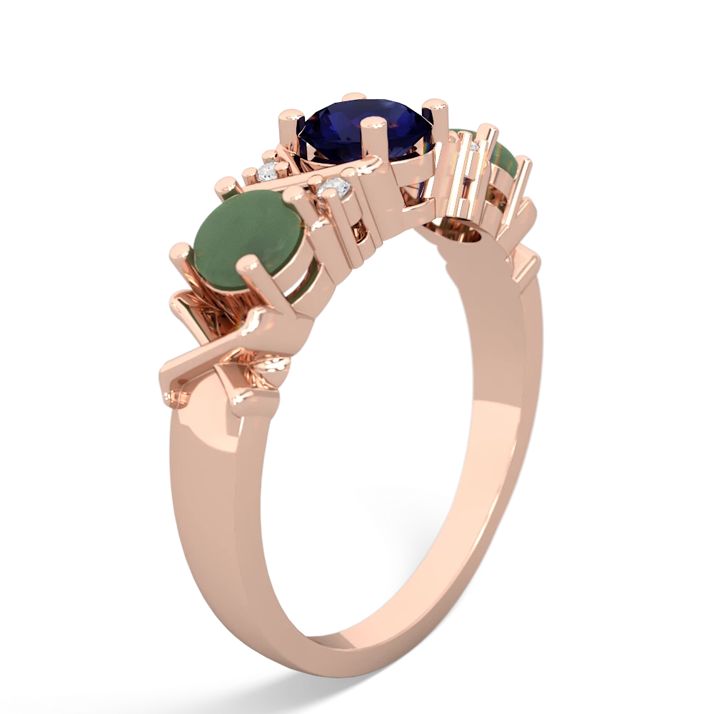 Sapphire Hugs And Kisses 14K Rose Gold ring R5016