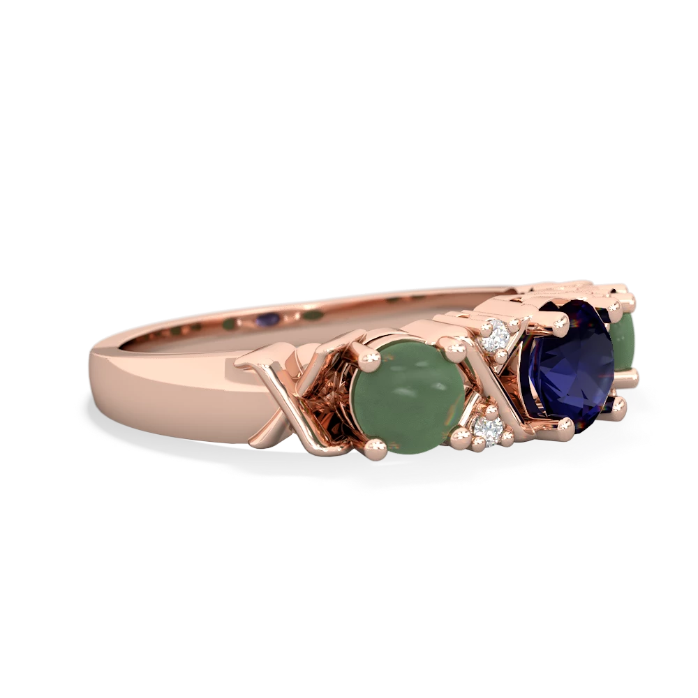 Sapphire Hugs And Kisses 14K Rose Gold ring R5016