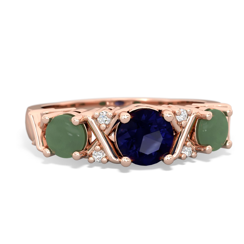 Sapphire Hugs And Kisses 14K Rose Gold ring R5016