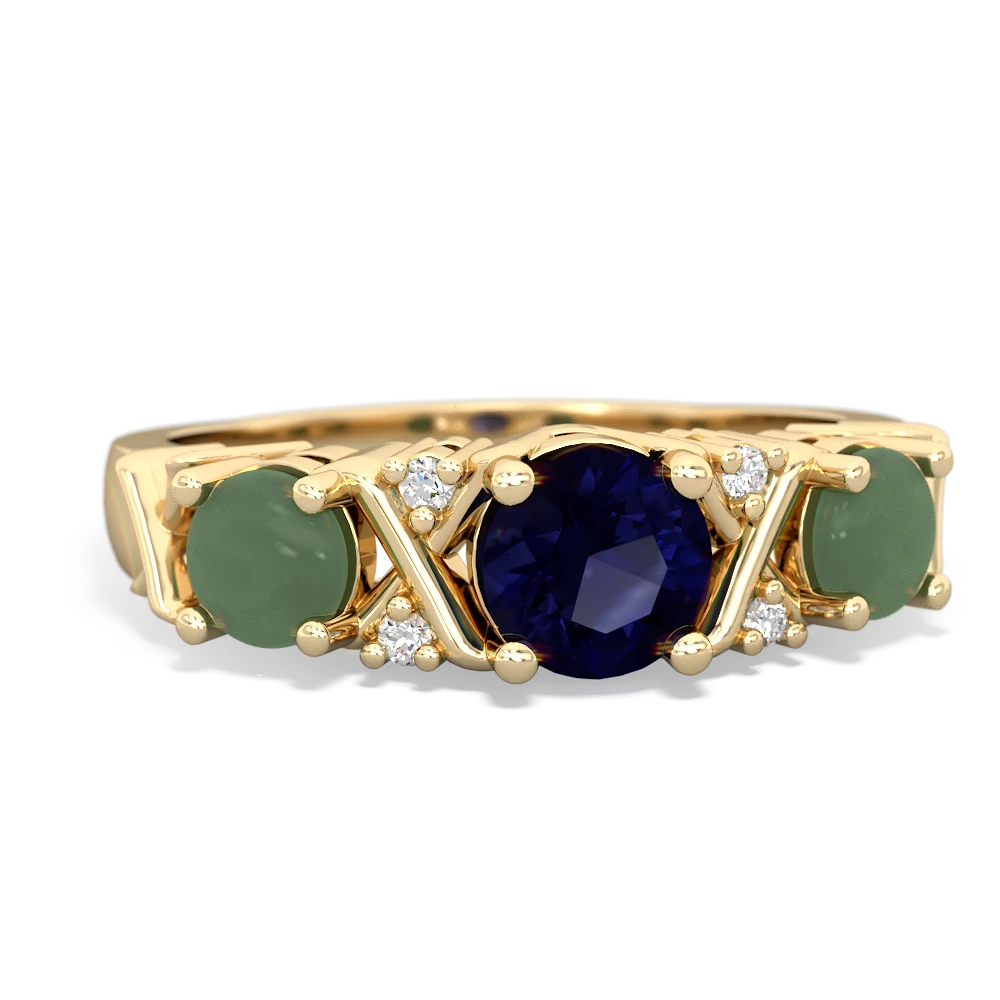 Sapphire Hugs And Kisses 14K Yellow Gold ring R5016