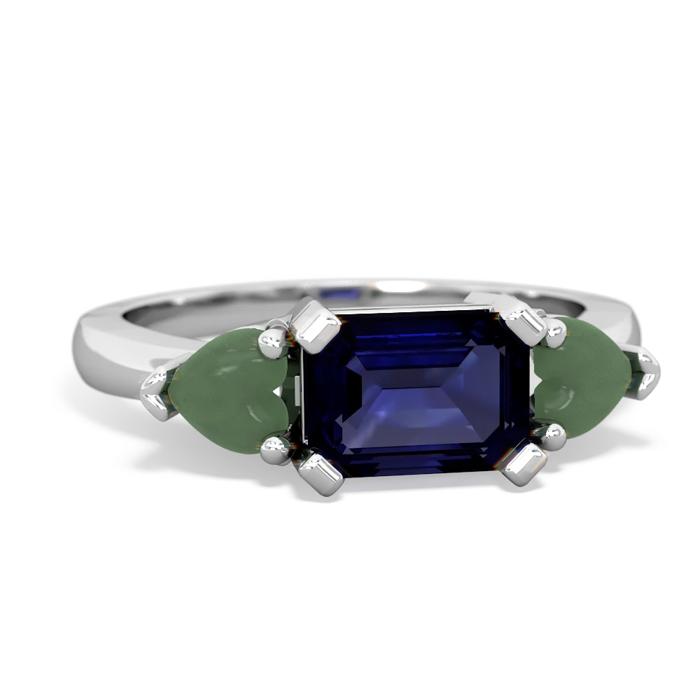 Sapphire Three Stone 14K White Gold ring R5235