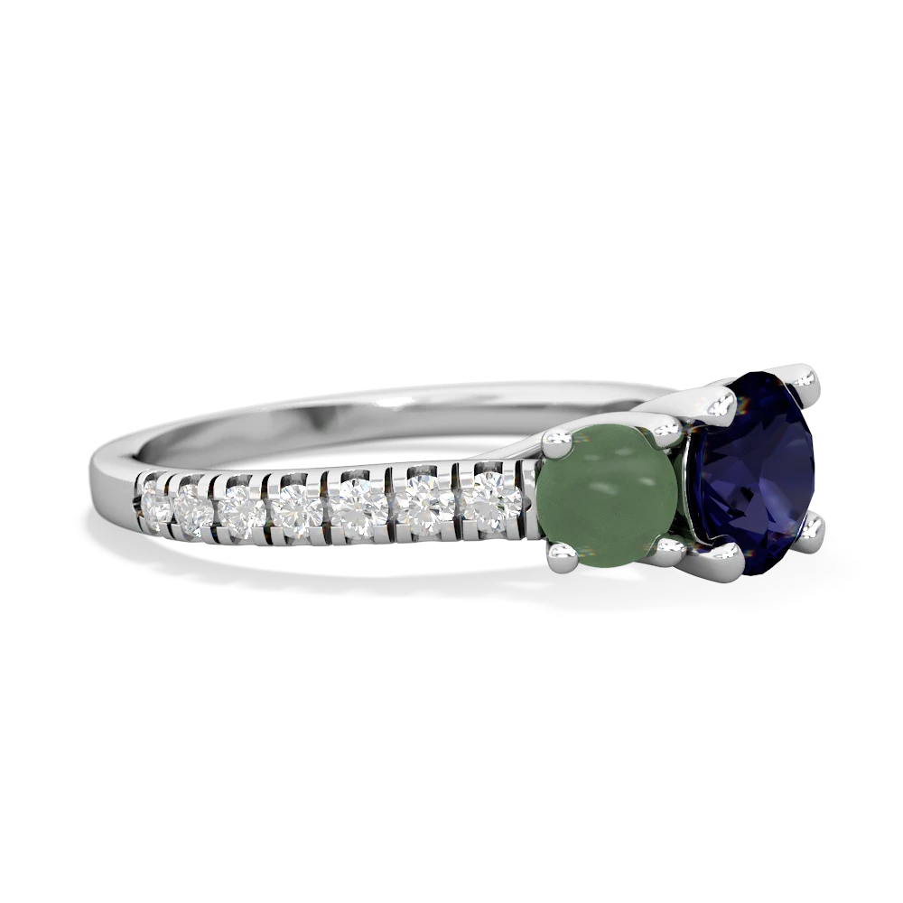 Sapphire Pave Trellis 14K White Gold ring R5500