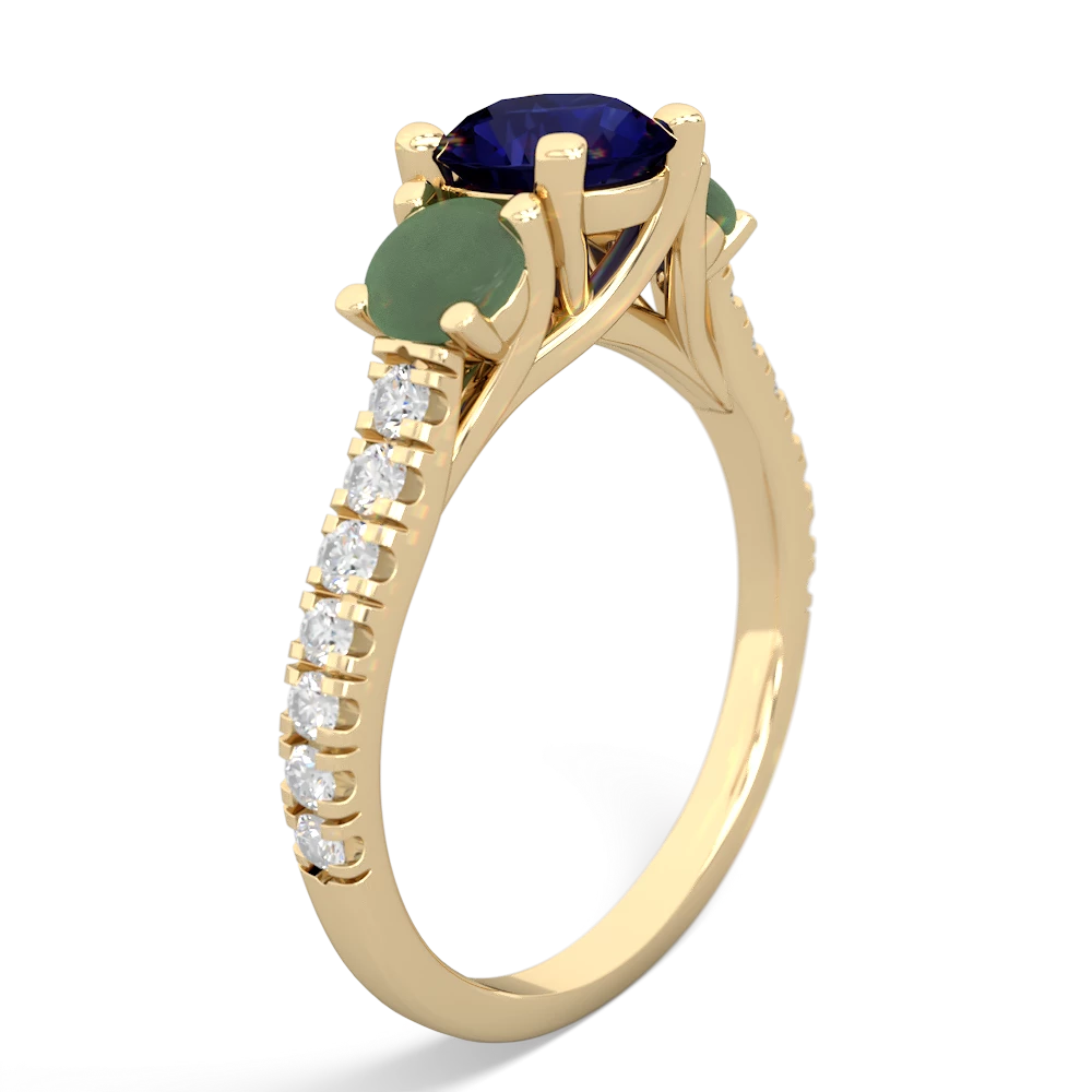 Sapphire Pave Trellis 14K Yellow Gold ring R5500